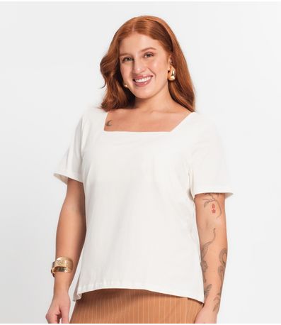 Blusa Feminina Plus Size Secret Glam Bege