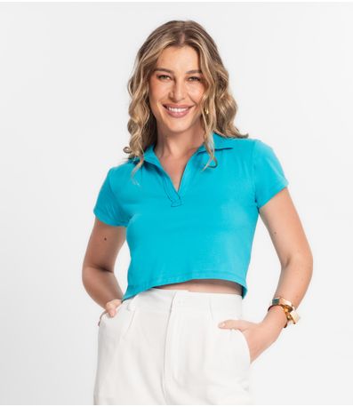 Blusa Feminina Manga Curta Endless Azul