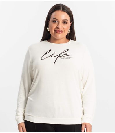 Blusão Feminino Plus Size Secret Glam Bege