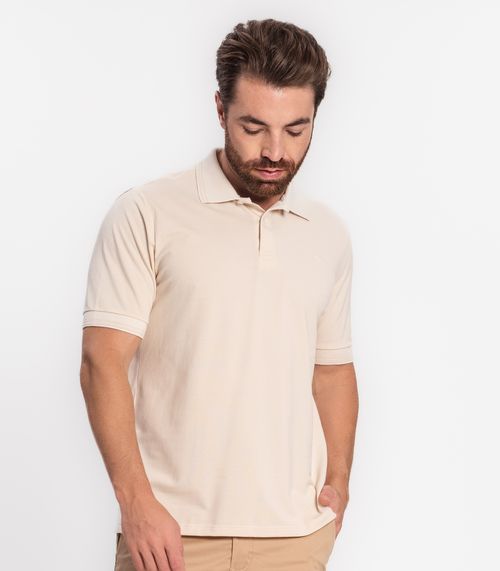Camisa Polo Masculina Ogochi Bege
