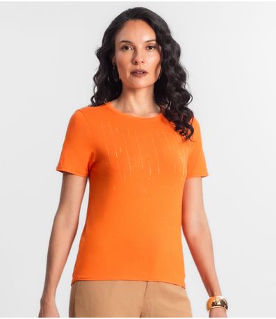 Blusa Feminina Manga Curta Select Laranja