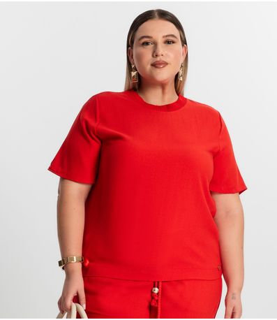 Blusa Feminina Plus Size Secret Glam Laranja