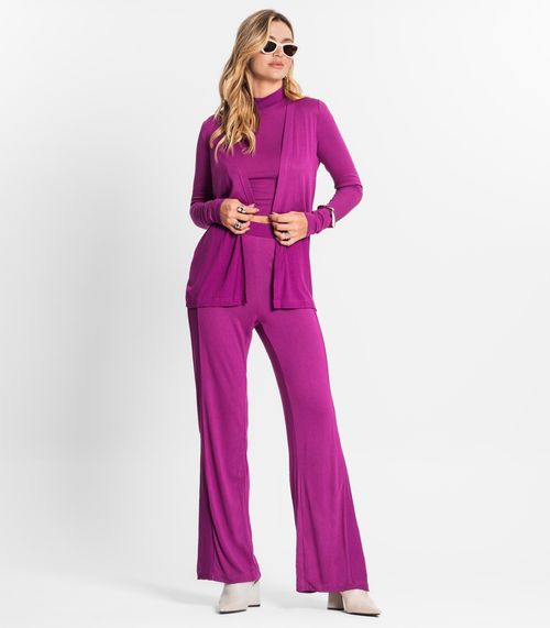 Trijunto Feminino Regata Cardigan E Calça Endless Roxo