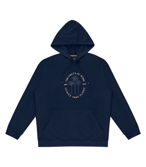 Blusão Masculino Plus Size Com Capuz Diametro Azul