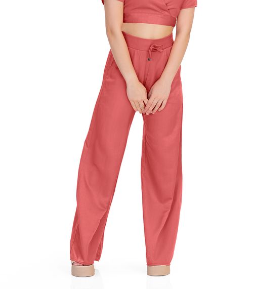 Calça Juvenil Feminina Em Viscopoly Glow Minty Laranja