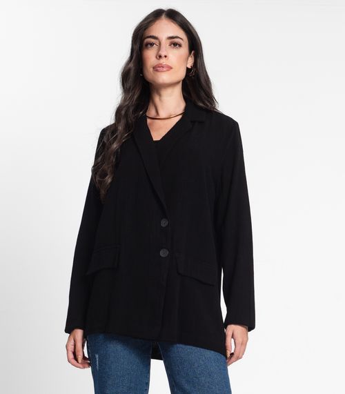 Blazer Feminino Em Linho Endless Preto