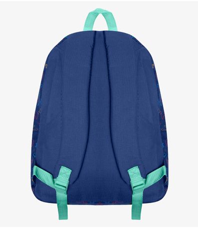 Mochila Feminina Escolar Estampada Clio Azul