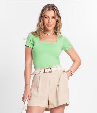Blusa Feminina Decote Quadrado Endless Verde