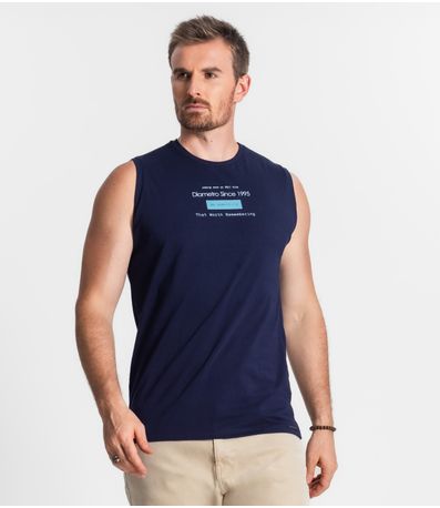 Regata De Meia Malha Masculina Diametro Azul