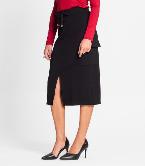 Saia Midi Feminina Endless Preto