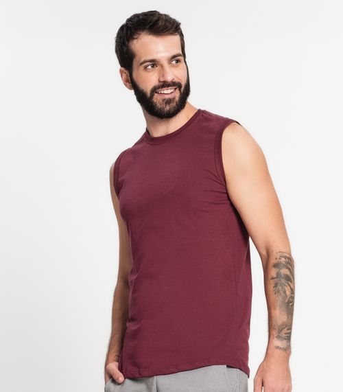 Regata Meia Malha Básica Masculina Kohmar Vermelho
