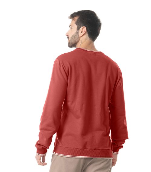 Blusão Masculino Moletom com Retilínea Diametro Marrom