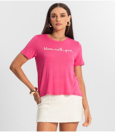 Camiseta De Visco Tricot Feminina Endless Rosa