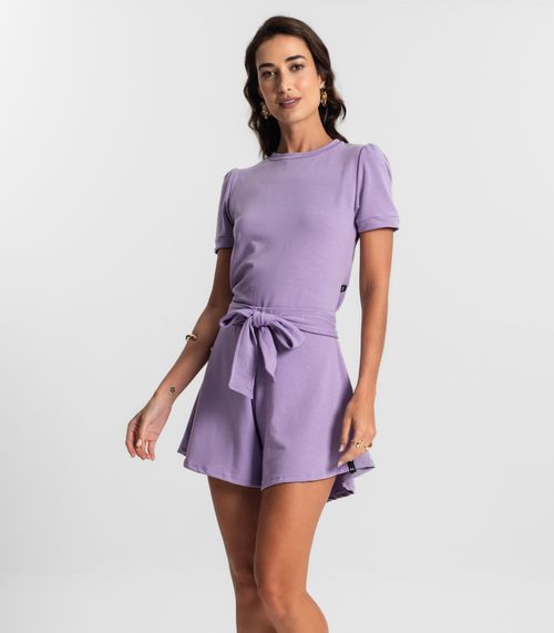 Conjunto Feminino Shorts E Blusa Molecotton KO Roxo