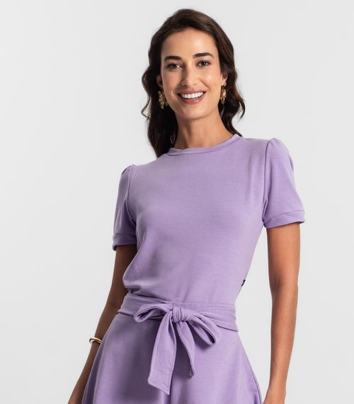Conjunto Feminino Shorts E Blusa Molecotton KO Roxo