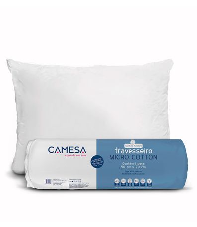 Travesseiro Micro Cotton Rolinho Camesa Branco