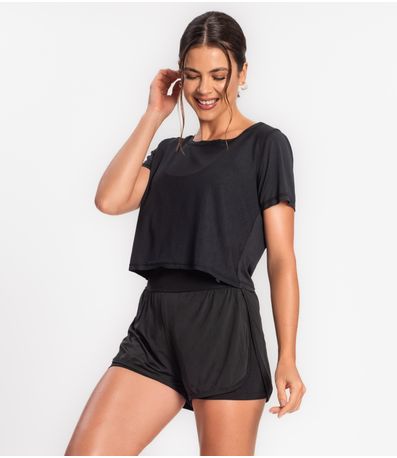 Blusa Feminina Dry Fit Para Academia FTK Preto