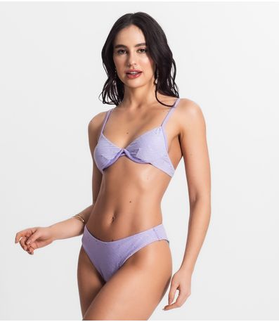 Conjunto Biquíni Lezie Com Aro e Bojo Bela Gaia Roxo