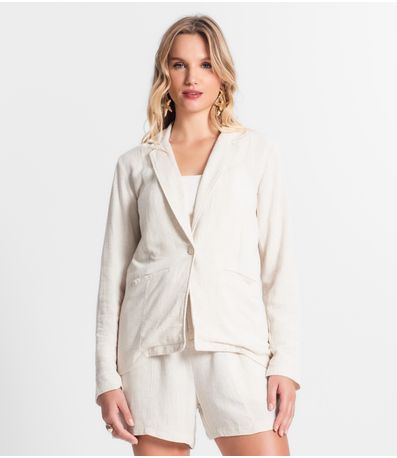 Blazer De Linho Strong Feminino Endless Bege