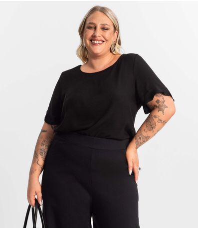 Blusa Plus Size Feminina Secret Glam Preto