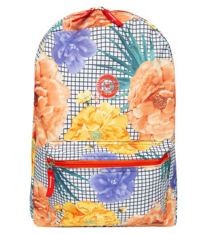 Mochila Escolar Feminina Estampa Floral Clio Vermelho