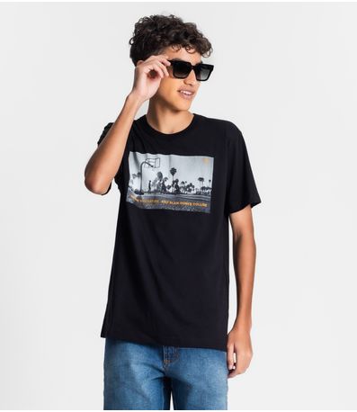 Camiseta Juvenil Masculina Minty Preto