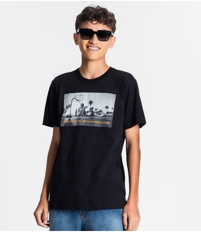 Camiseta Juvenil Masculina Minty Preto