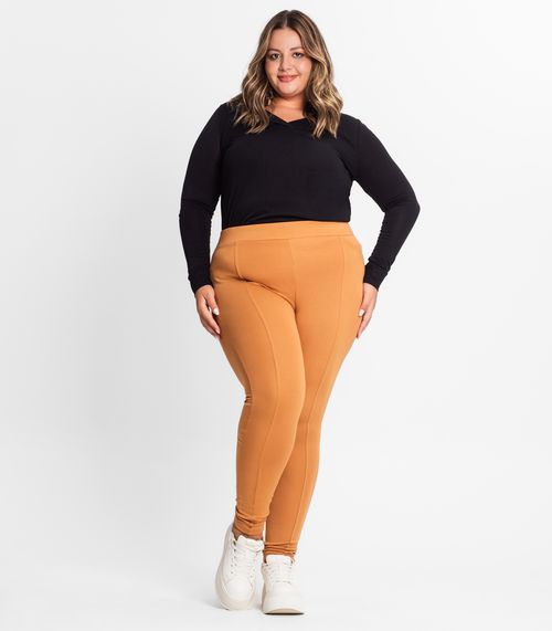 Legging Feminina Plus Size Secret Glam Marrom