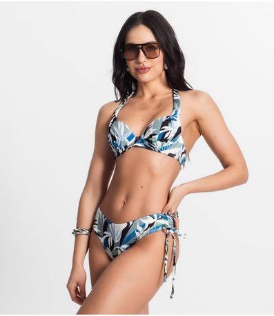 Top Biquíni Estampado Com Bojo Uni Femme Verde