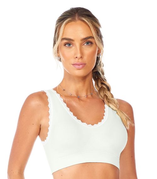Top Com Renda e Bojo Removível Zee Rucci Branco