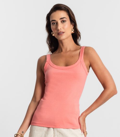 Regata Feminina Cotton 30 Básica KO Laranja