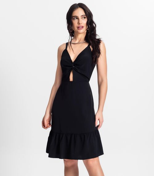Vestido Feminino Curto Com Elastex Style Box Preto