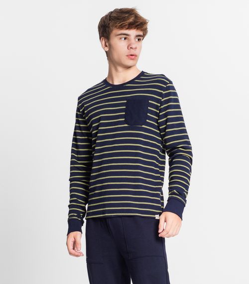 Camiseta  Manga Longa Juvenil Em Suedine Minty Azul