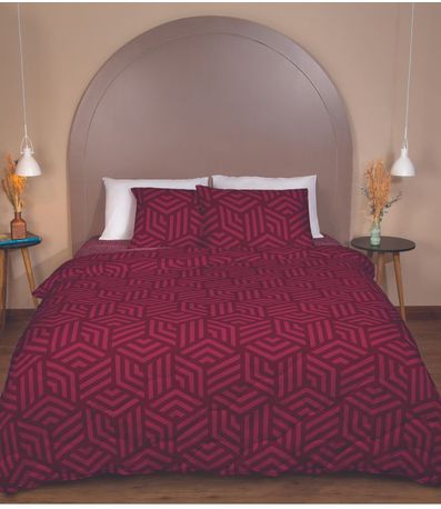 Edredom Estampado Harmonia Solteiro Lepper Vermelho