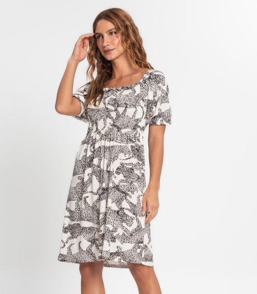 Vestido Feminino Estampado Endless Bege