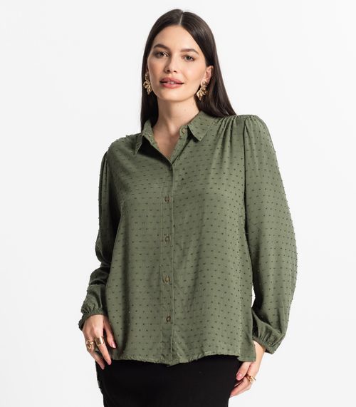 Camisa Feminina Viscose Texturizada Select Verde