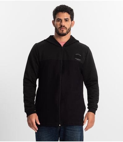 Jaqueta Masculina com Capuz Em Moletom Diametro Preto