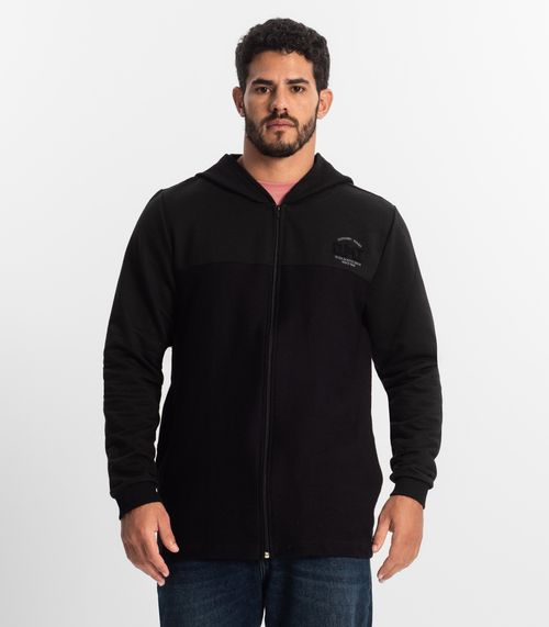Jaqueta Masculina com Capuz Em Moletom Diametro Preto