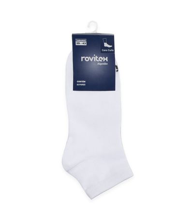 Meia Masculina Em Algodão Kit Com 3 Pares Rovitex Unica