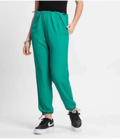 Calça Juvenil Feminina Em Sarja Minty Verde