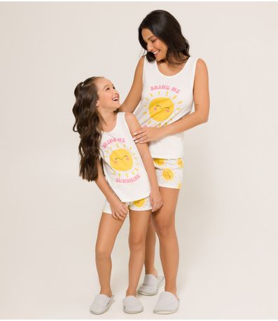 Pijama Feminino Regata Meia Malha Evanilda Rosa