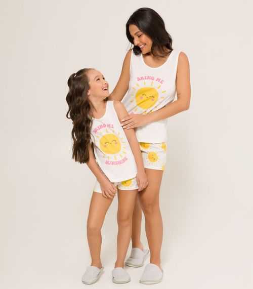 Pijama Feminino Regata Meia Malha Evanilda Rosa