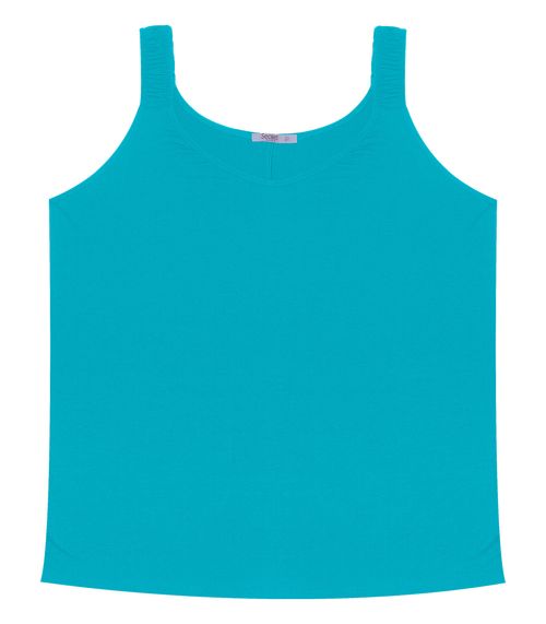 Blusa De Alça Feminina Plus Size Secret Glam Azul