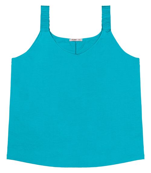 Blusa De Alça Feminina Plus Size Secret Glam Azul
