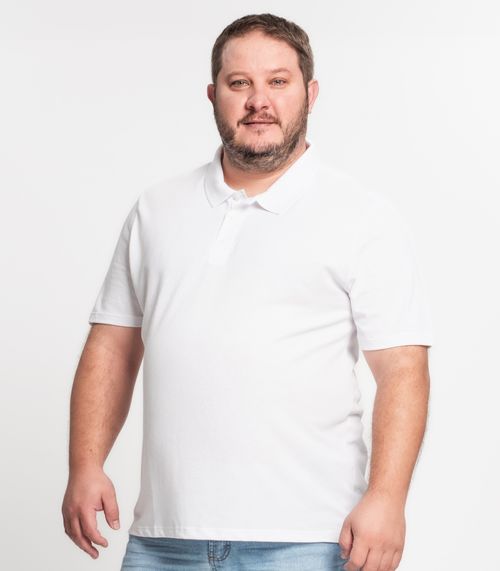 Camisa Polo Piquet Plus Size Masculino Kohmar Branco