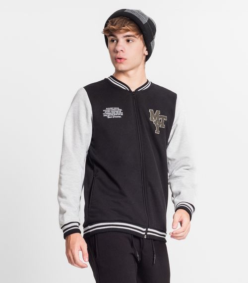 Jaqueta Juvenil Masculina Moletom Minty Preto