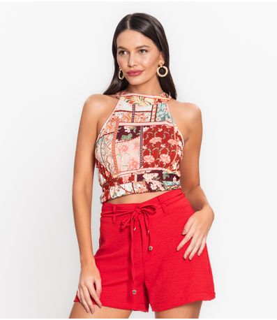 Blusa De Alça Feminina Estampada Endless Vermelho