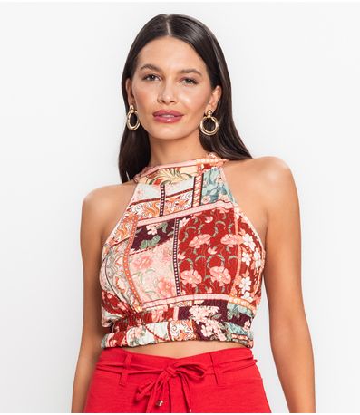 Blusa De Alça Feminina Estampada Endless Vermelho