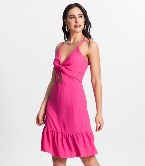 Vestido Feminino Curto Com Elastex Style Box Rosa