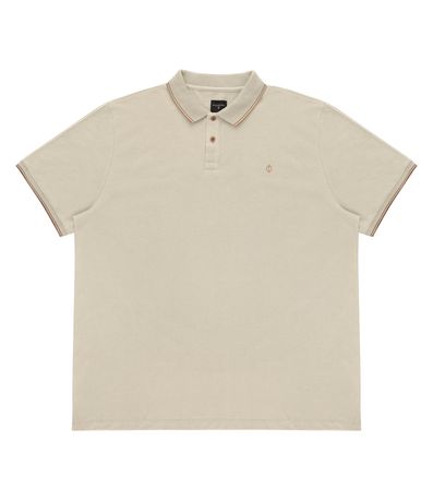 Camisa Polo Masculina Plus Size Diametro Bege